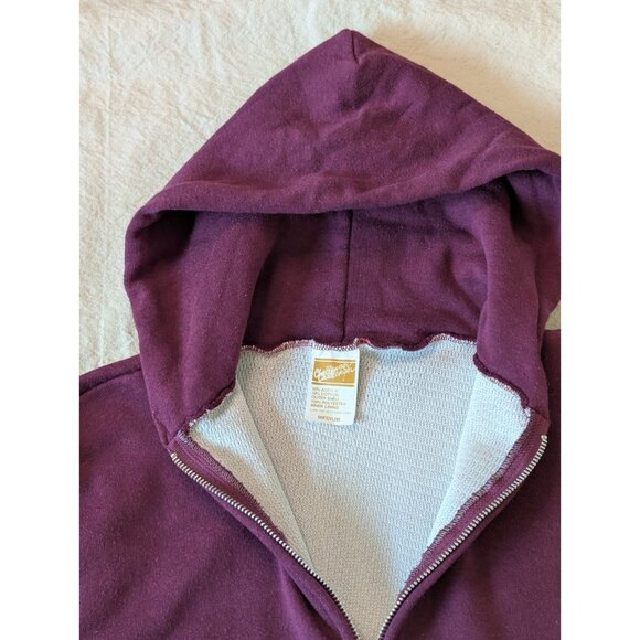 Challanger 70s Thermal Lined Purple Full Zip Hoodie Sweat Men's Medium USA Made - Picture 5 of 8